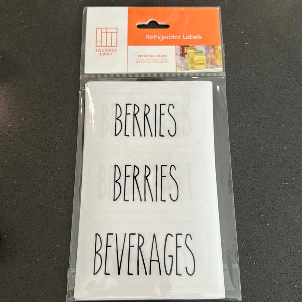 New in package Refrigerator labels